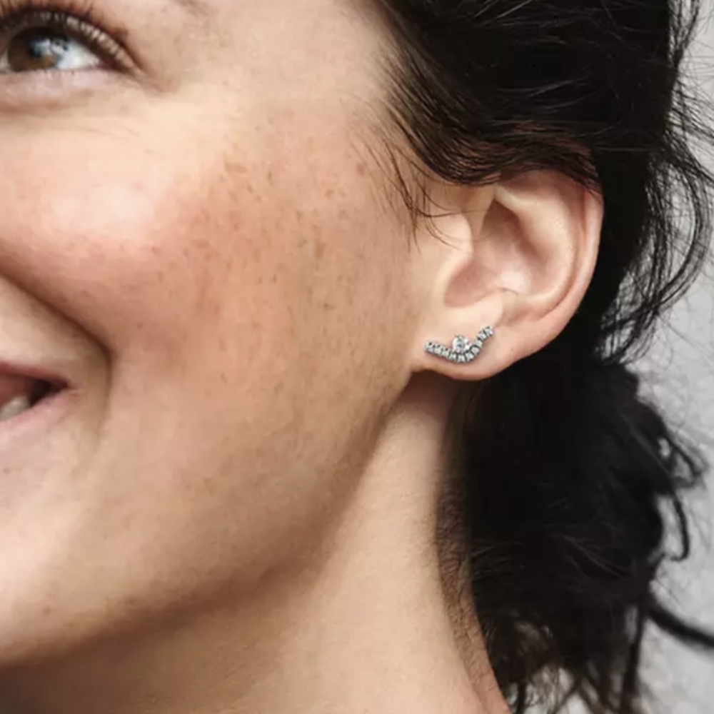 Pandora wave stud earrings